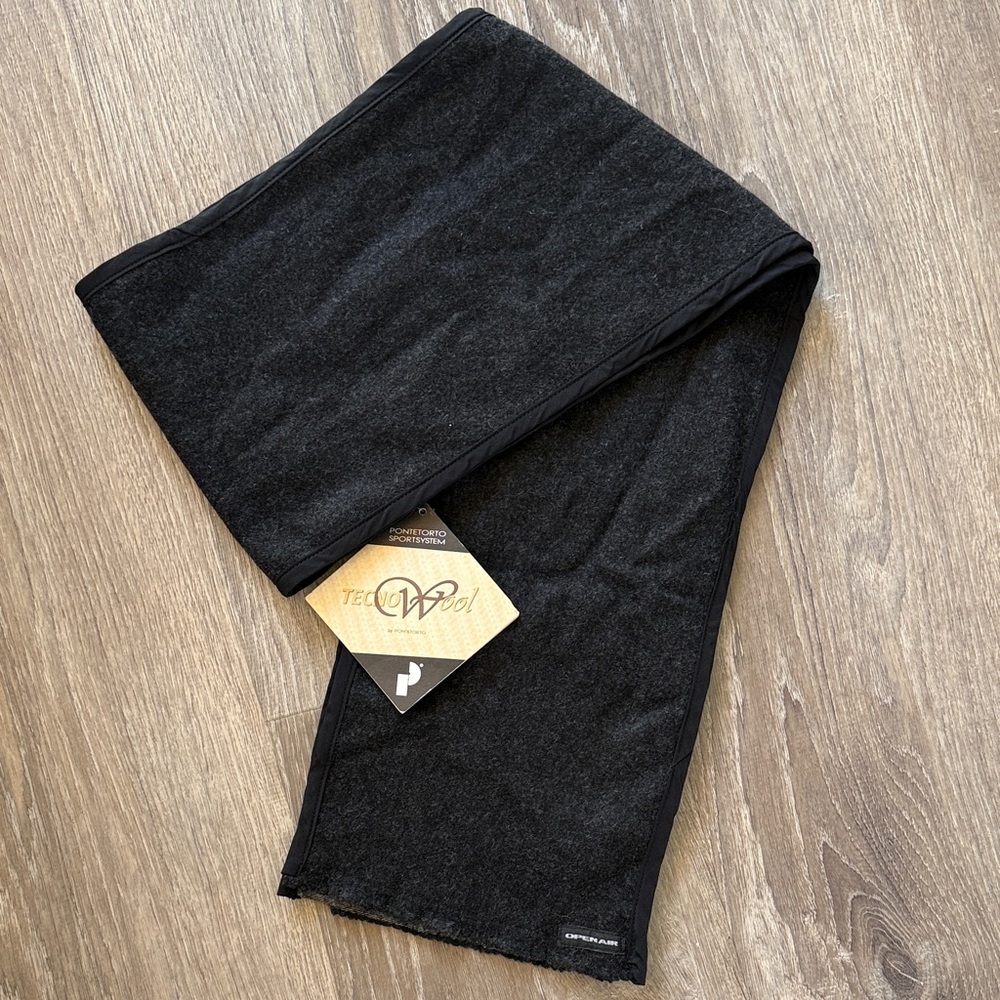TechnoWool by Pontetorto charcoal wool scarf NWT